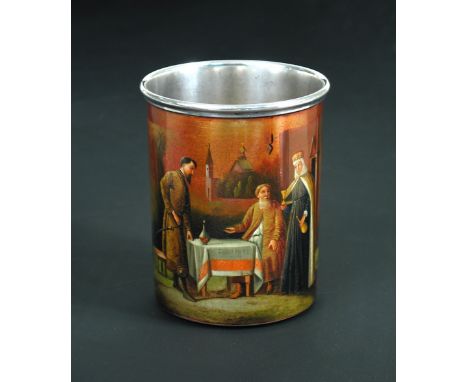 An early 20th century Russian beaker, assayed by Yakov Nikolayevich Lyapunov, St Petersberg, to standard 84 zolonitki (875/10