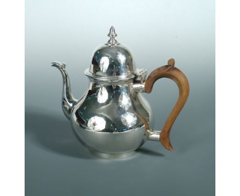 A George V silver coffee pot made for Tessier, by Vander & Hedges (Tessier), in a traditional Turkish shape, London 1935, flu