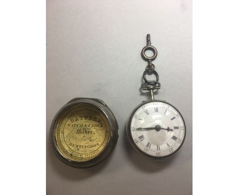 Joseph Sound - An 18th century silver pair cased pocket watch, the outer casing, London 1778, inset with three watch papers, 