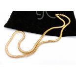 14K Gold on Sterling Silver Chain Necklace Made in Italy 23 grams New with Gift Pouch