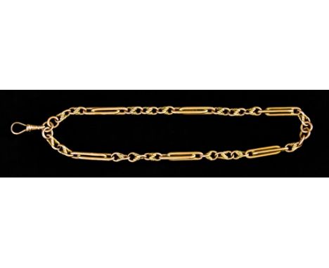A 9ct Gold Albert Watch Chain (Necklace Converted), 360mm overall, gross weight 21g