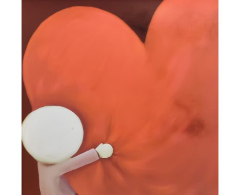 ***Doug Hyde (Born 1972) - Limited Edition Coloured Print on canvas - "Holding Onto Love", No. 318/495, signed, 25ins x 25ins