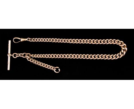A 9ct Gold Albert Watch Chain, curb link, 320mm overall, gross weight 38.5g