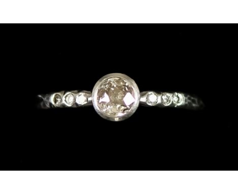 A Solitaire Diamond Ring, Modern, silver coloured metal, set with a solitaire diamond, approximately .33ct, size Q, gross wei