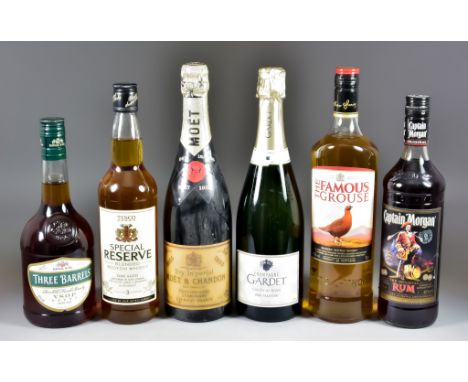 A Large Quantity of Assorted Wines and Spirits, comprising - a bottle of 1955 Moet &amp; Chandon Dry Imperial Champagne, a bo