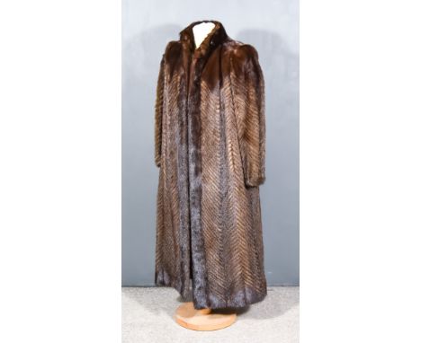 A Lady's Brown Mink Full-Length Fur Coat, with herringbone finish, size 10Condition ReportThis item has light wear commensura