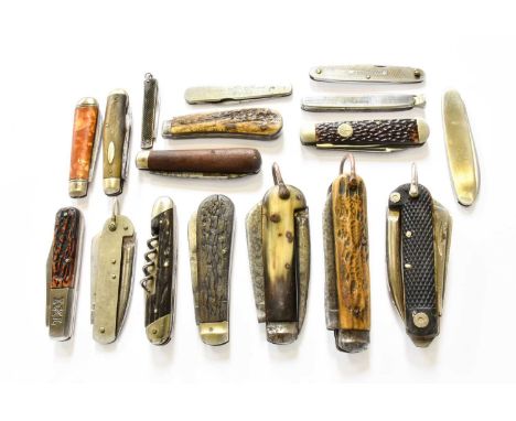 A Collection of Penknives, multi tool pocket knives, and a smokers knife, including George Wostenholm, Sheffield