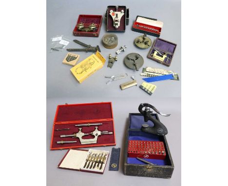 A Tour a Pivoter Tool in Original Case, Seitz jewellery watch tool, watch depthing tools, Bergeon Truing Caliper, etc