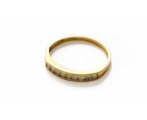 An 18 Carat Gold Diamond Half Hoop Ring, finger size NThe ring is in good condition, the approximate qualities of the diamond
