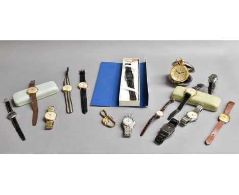 A Selection of Gentleman's Wristwatches, comprising of, two Tissot quartz wristwatches, two plated Oris Super wristwatches wi