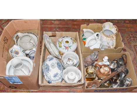 Boxes of General Household Ceramics, Glass and Metalware: including Emma Bridgewater, Royal Worcester Evesham, Minton Spring 