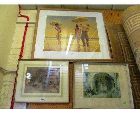 A Vetriano print two ladies and other pictures