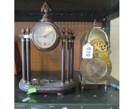 A lantern clock and pillar clock