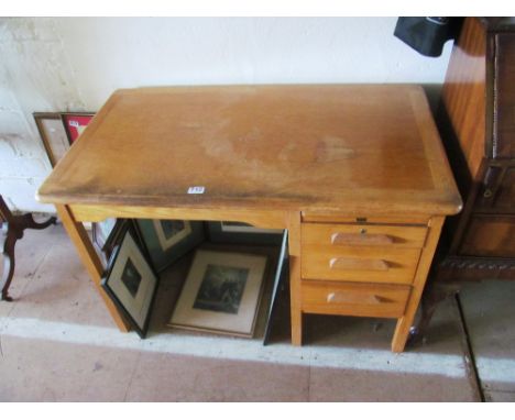A small Abbess light oak single pedestal desk
