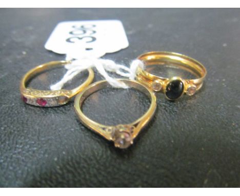 An 18ct ring and two others