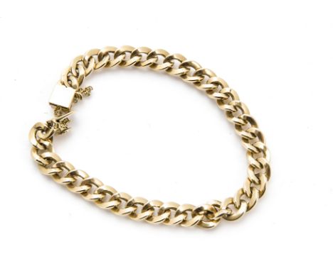 A vintage French 18ct gold bracelet, with twist curb links and box clasp, with a safety chain, 35.7g 