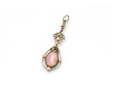 A 1960s silver gilt and enamel pendant by Marius Hammer, marked 930s to reverse 