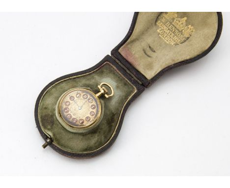 A pretty early 20th century Benson 18ct gold and enamel lady's fob watch, presented in the original Benson case, having gilt 