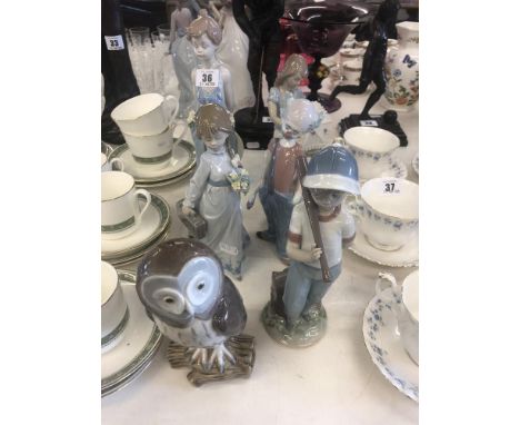 Six Lladro figures