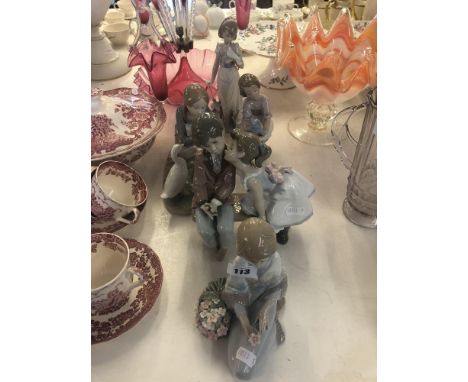 Five Lladro figures