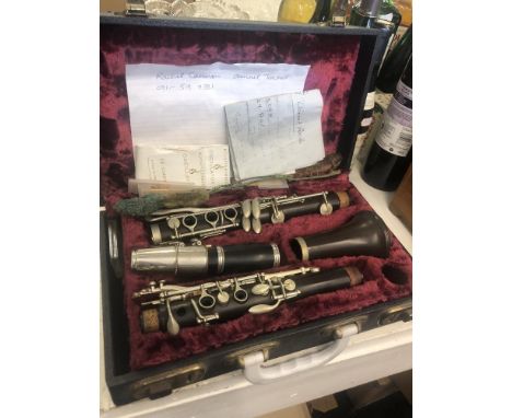 A cased clarinet