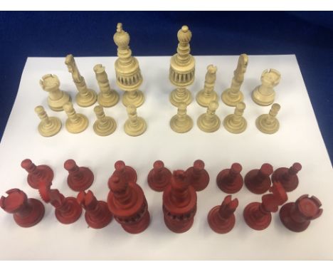 1900 chess set complete, some damage to some pieces, King height 9cm approx