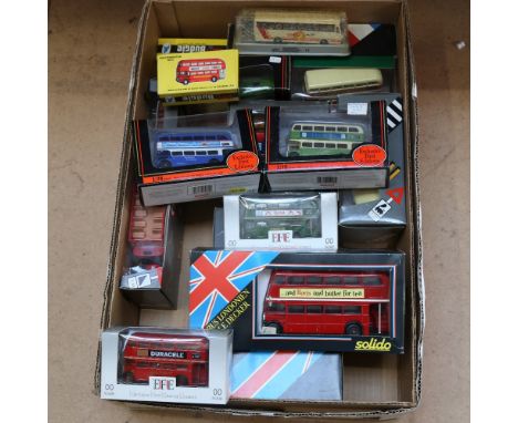Various toy transport vehicles and buses, including Solido, Corgi Classics and First Editions (boxful) 
