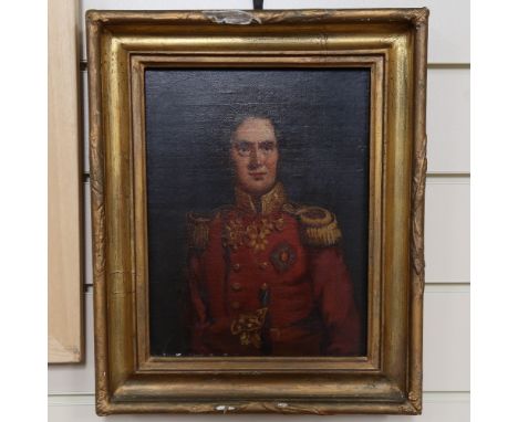 Oil on canvas, portrait of Lord Fitzroy, Somerset, ADC to Wellington in the Peninsular, probably late 19th/early 20th century