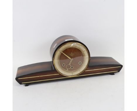 A Vintage German Ankeruhr drum 8-day mantel clock, width 56cm 
