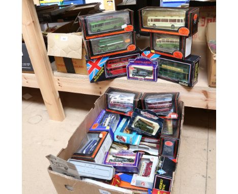 A large quantity of various Vintage toy transport vehicles, buses and cars, including Exclusive First Editions, and Dad's Arm