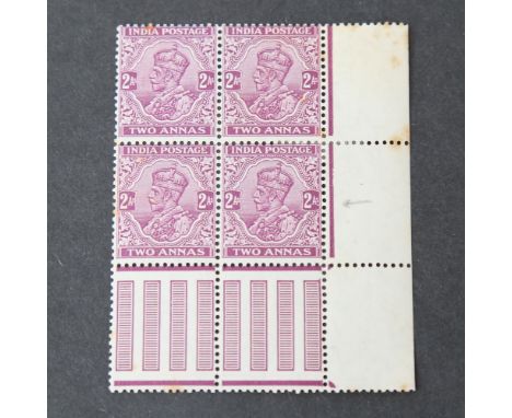 POSTAGE STAMPS - India 2 annas SG205A stop under the letter S, mint not hinged 