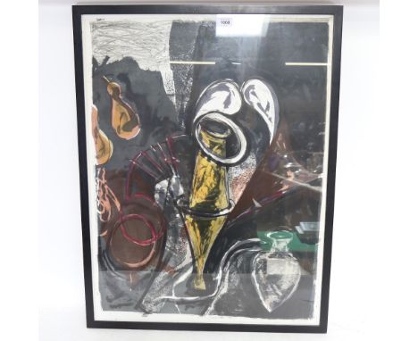 Skye Holland, screen print, abstract, signed in pencil, artist's proof, image 29" x 22", framed 