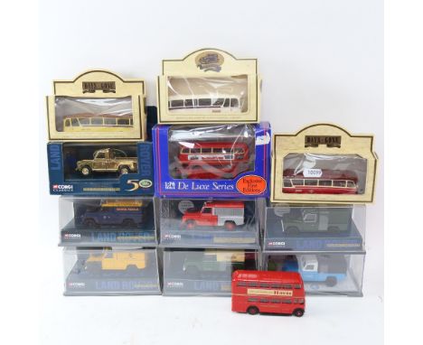 A group of Vintage toy cars and vehicles, including Land Rover Corgi Classics, Days Gone diecast models etc 