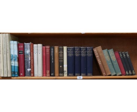 A group of books related to Samuel Pepys, including Diary, Genealogy Catalogue of the Library etc 