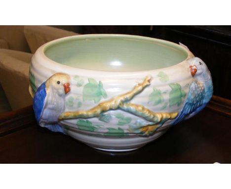 A Clarice Cliff bowl - 22cm diameter with 'parrot' design