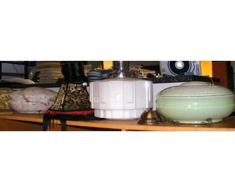 Assorted mid century light shades 