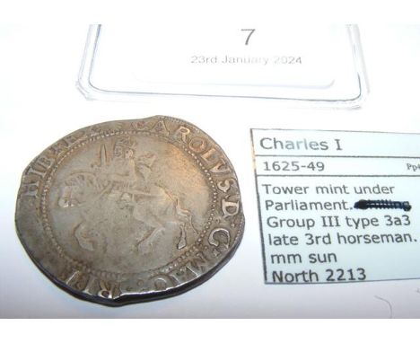 A Charles I silver half crown - Tower Mint under Parliament CONDITION REPORT Our team are on hand to help and always endeavou