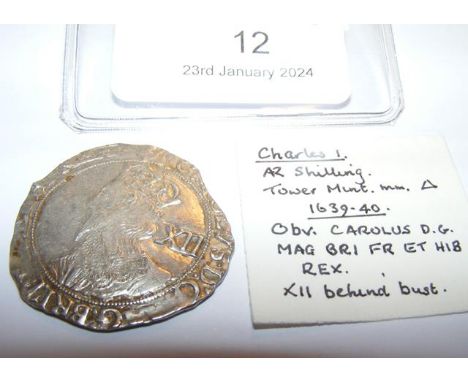 A Charles I silver shilling - Tower Mint 1639 - 1640 CONDITION REPORT Our team are on hand to help and always endeavour to pr