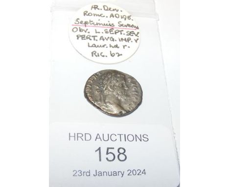 An approx. 16mm diameter Roman silver coin of Septimius Severus - 3.1 grams CONDITION REPORT Our team are on hand to help and