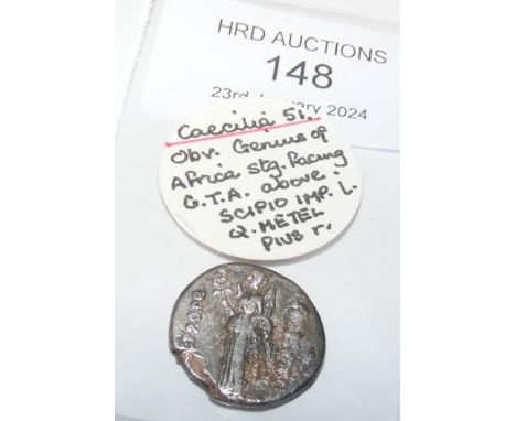 An approx. 18mm diameter Roman silver coin of Caecilia - 3.7 grams CONDITION REPORT Our team are on hand to help and always e