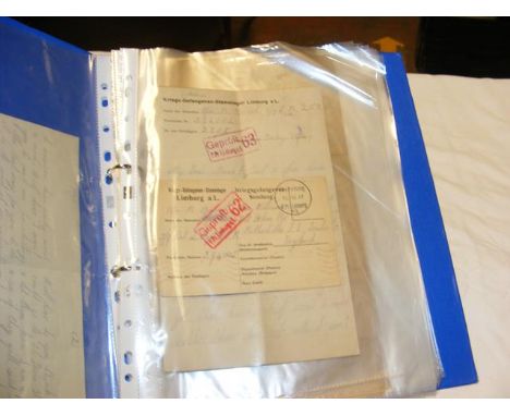 A ring binder of numerous First World War prisoner of war correspondence from rifleman R.Burch, No. 394005 to his family and 