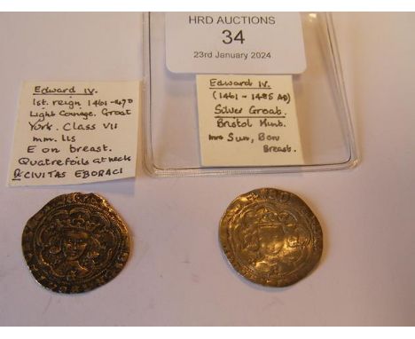 Two Edward IV silver groats CONDITION REPORT Our team are on hand to help and always endeavour to provide an accurate judgeme