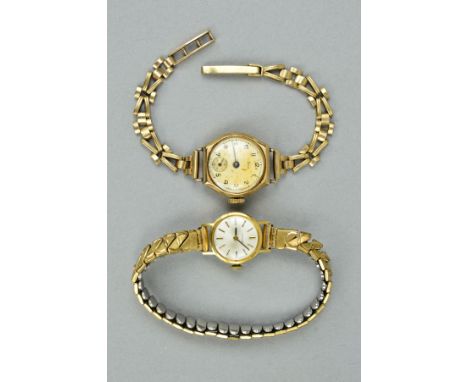 TWO LADIES WRISTWATCHES, to include a mid 20th Century Tissot, round case measuring approximately 17mm in diameter, mechanica