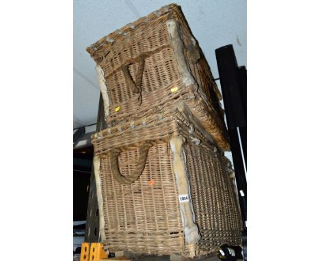 TWO VINTAGE WICKER BASKETS