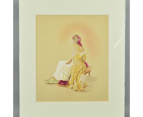 KAY BOYCE (BRITISH CONTEMPORARY), 'As Time Goes By', a limited edition print of a woman wearing historical costume, 115/375, 