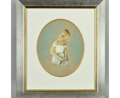 KAY BOYCE (BRITISH CONTEMPORARY), a limited edition print 169/295, of a portrait of a young woman, signed and numbered in pen