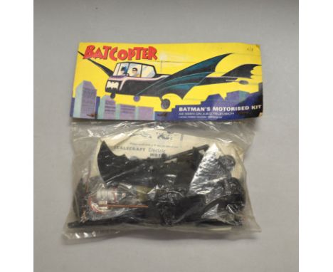 Batcopter Batman's Motorised Kit, plastic kit to build battery operated model, c. 1966, a hard to find issue. Model kit is co
