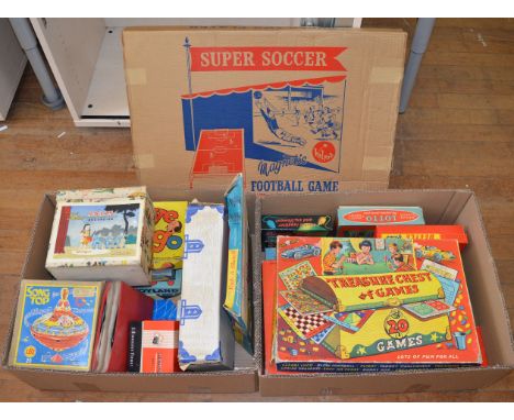 Quantity of assorted toys and games: Chad Valley Give-a-Show Projector; Chad Valley Escalado; Allan Noddy in Toyland Fuzzy Fe