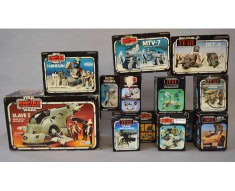 Quantity of vintage Star Wars toys: Palitoy ESB Slave I; Kenner ESB Tauntaun (closed belly), with inner packaging and leaflet