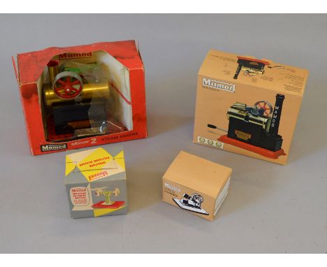 Four Mamod items: Steam Engine SP1; Steam Engine Minor 2; Power Hammer; Miniature Polishing Machine. G-VG in P-VG boxes. (4)